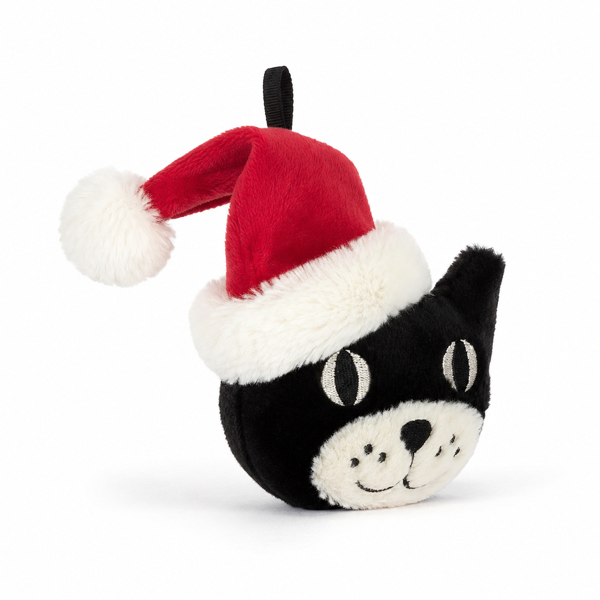 Christmas Lucky Cat Head Plush Toy – 13cm