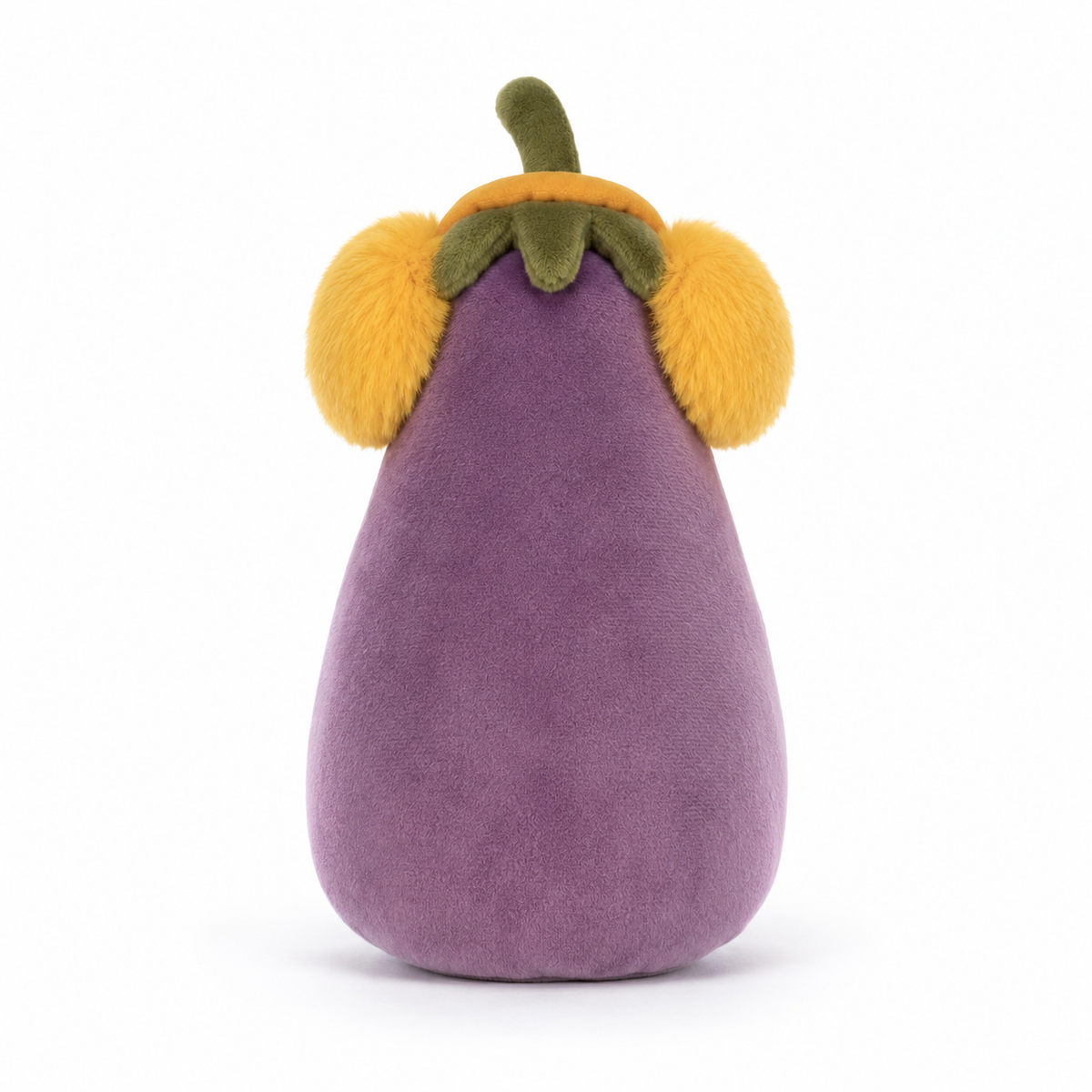 Yellow Earmuffs Eggplant Plush Toy – 17cm