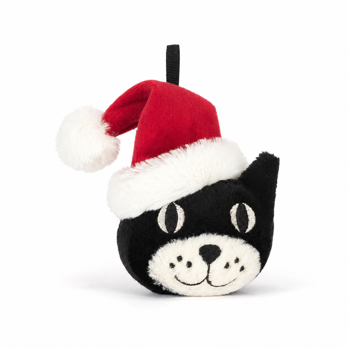 Christmas Lucky Cat Head Plush Toy – 13cm