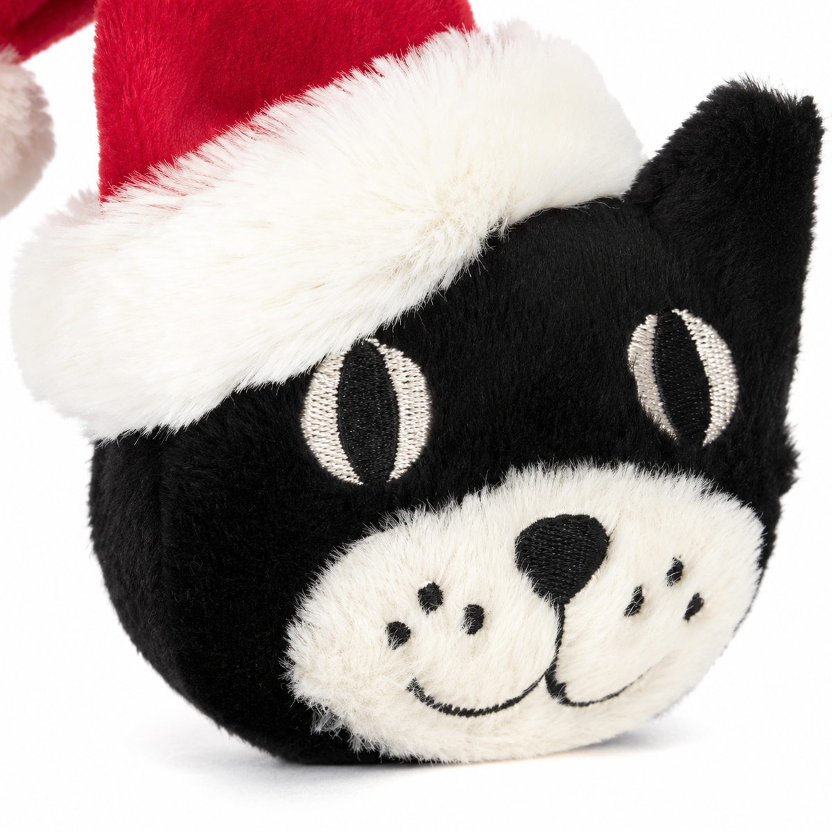 Christmas Lucky Cat Head Plush Toy – 13cm
