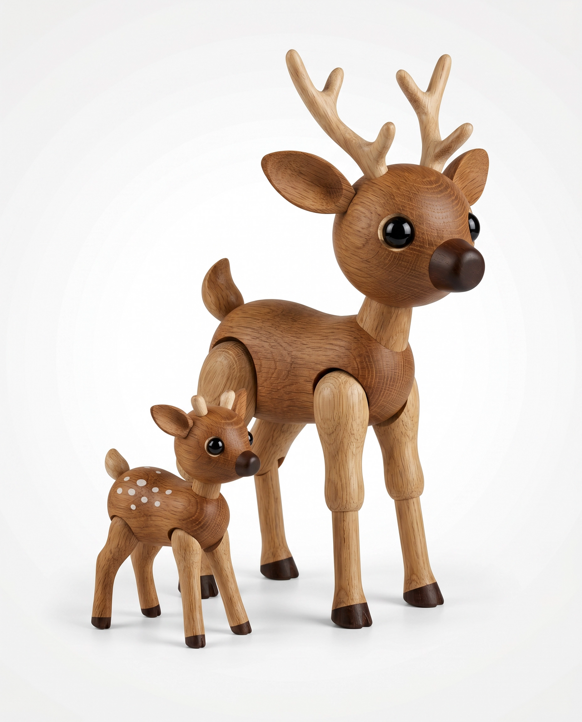 Wooden Deer Figure