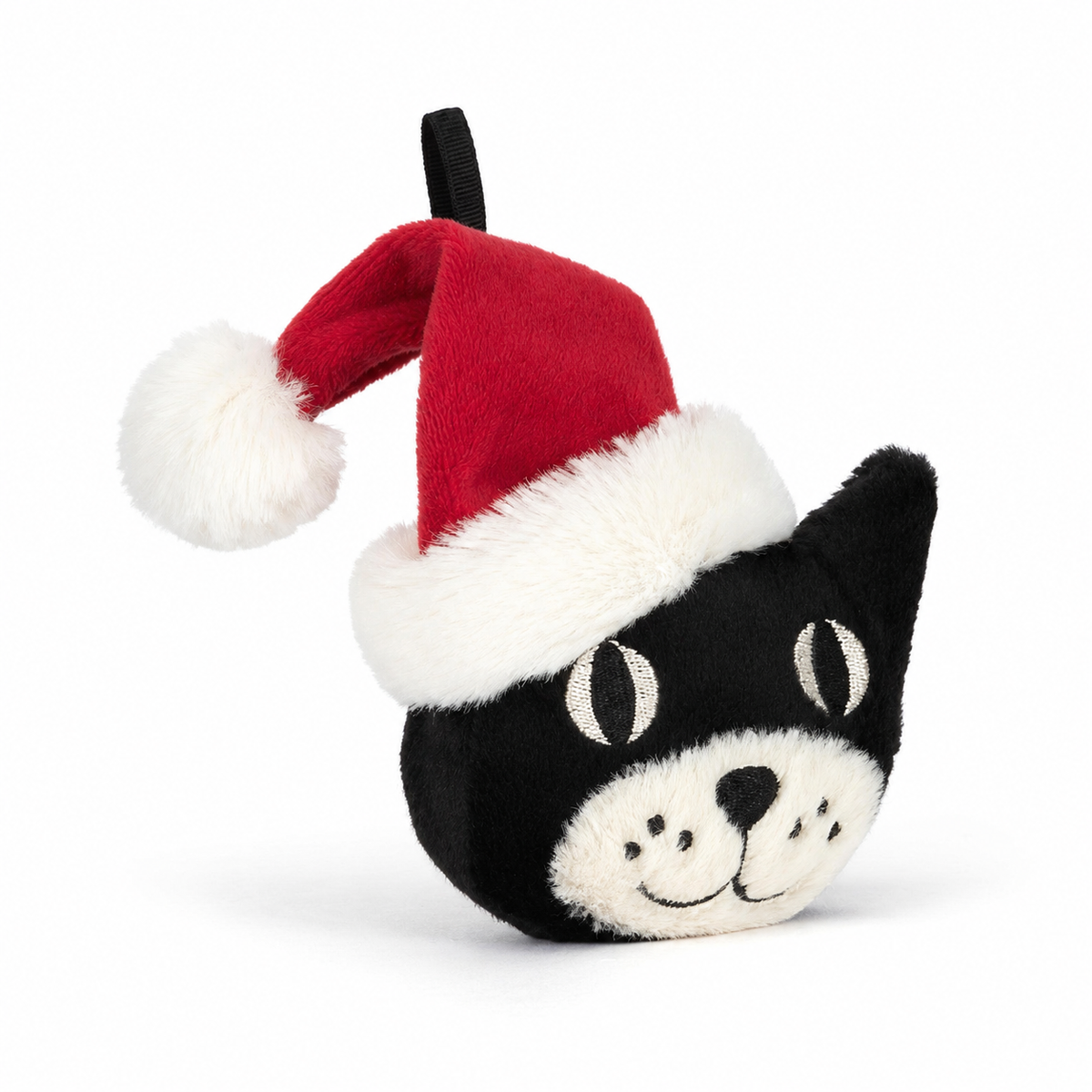 Christmas Lucky Cat Head Plush Toy – 13cm