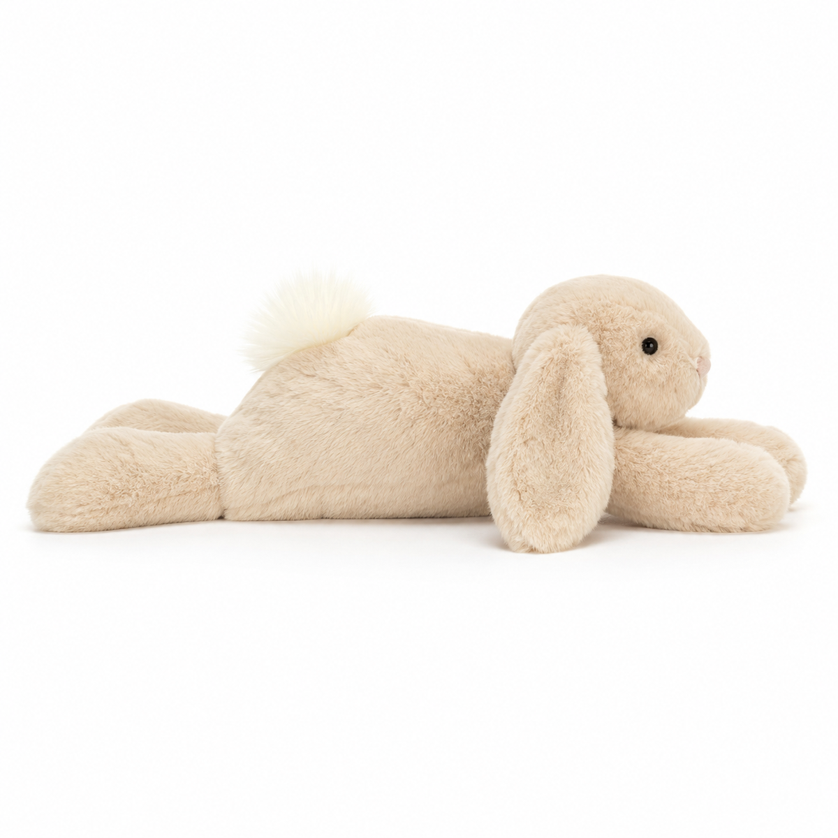 Smaggy Beige Lying Rabbit Plush Toy – 34cm