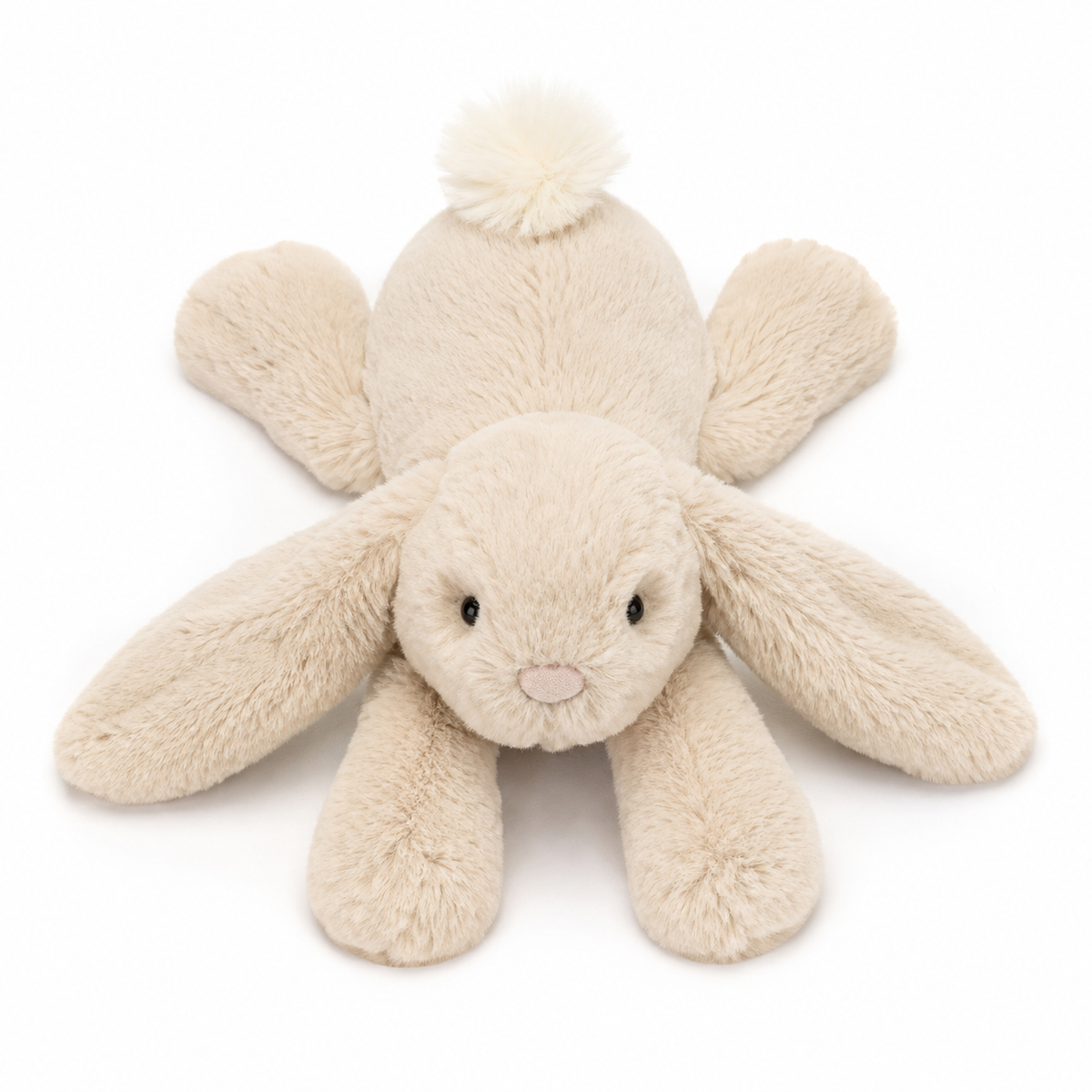 Smaggy Beige Lying Rabbit Plush Toy – 34cm