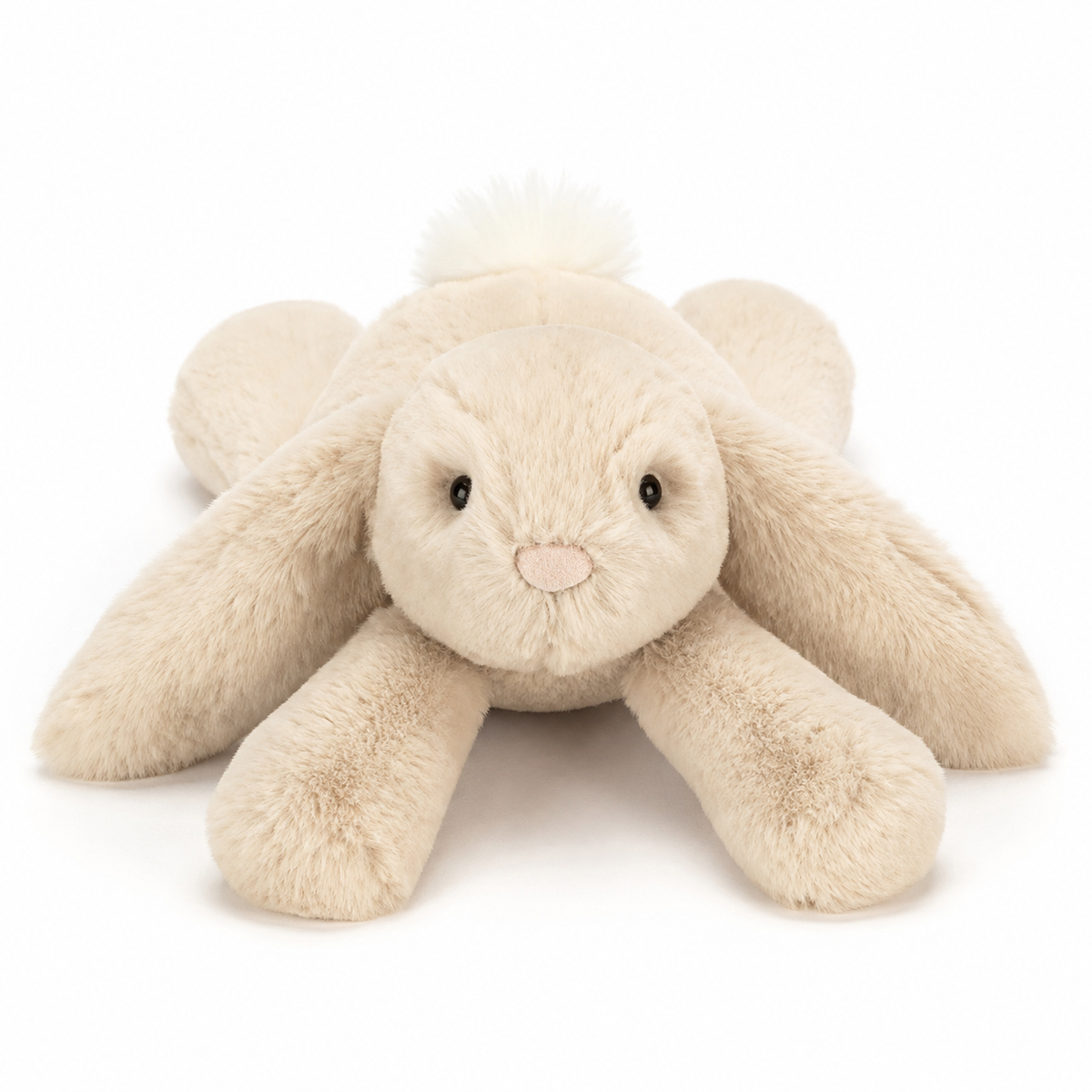Smaggy Beige Lying Rabbit Plush Toy – 34cm