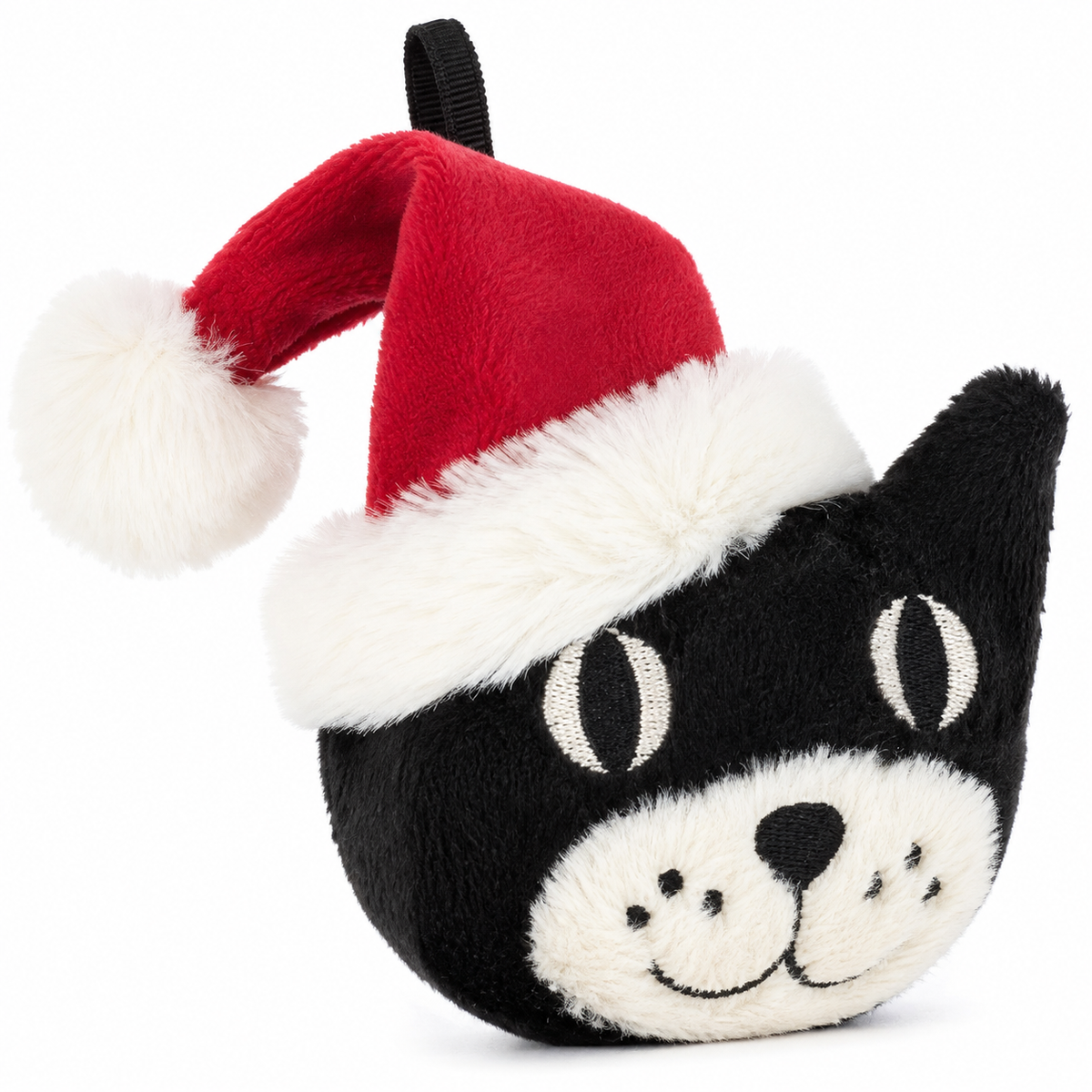 Christmas Lucky Cat Head Plush Toy – 13cm