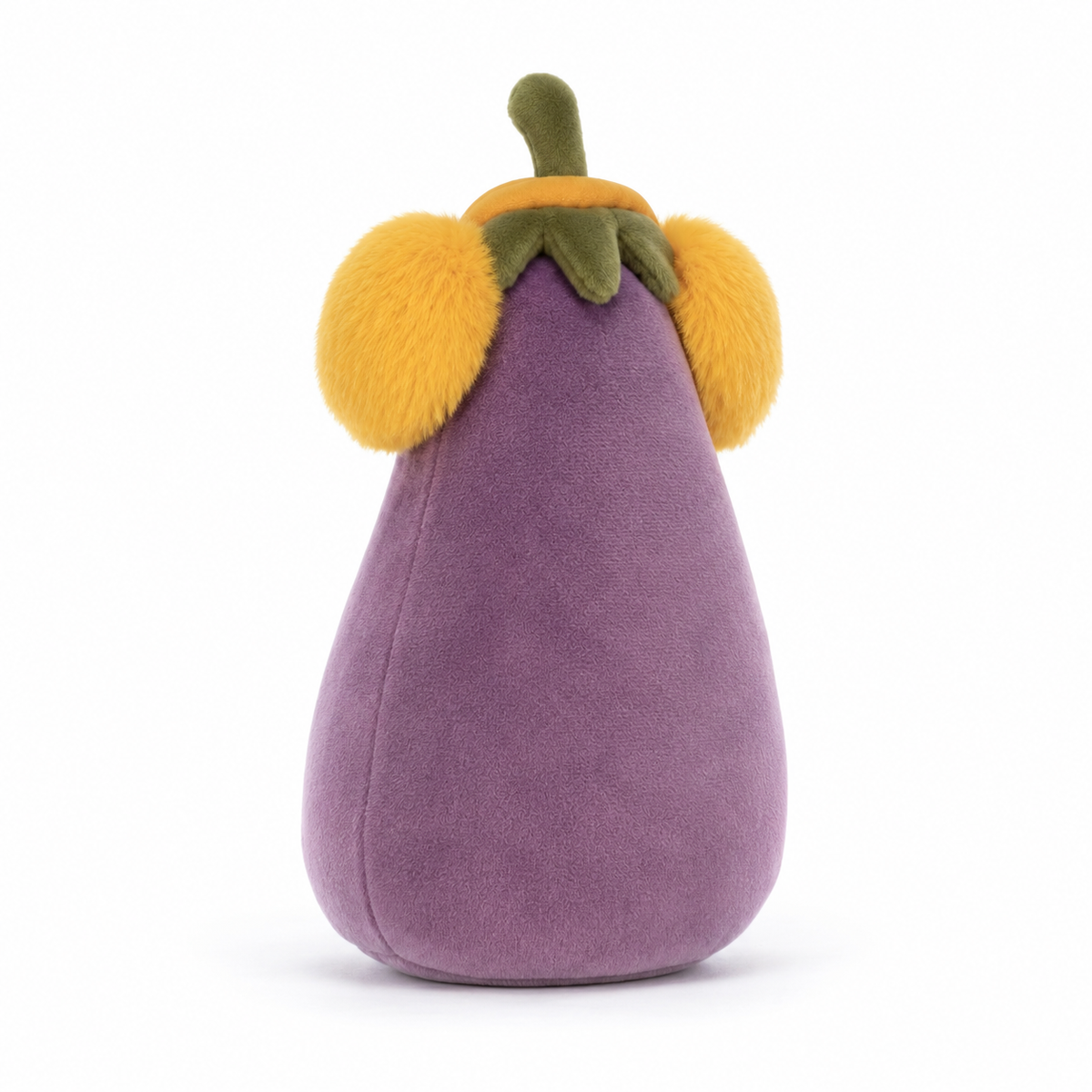 Yellow Earmuffs Eggplant Plush Toy – 17cm