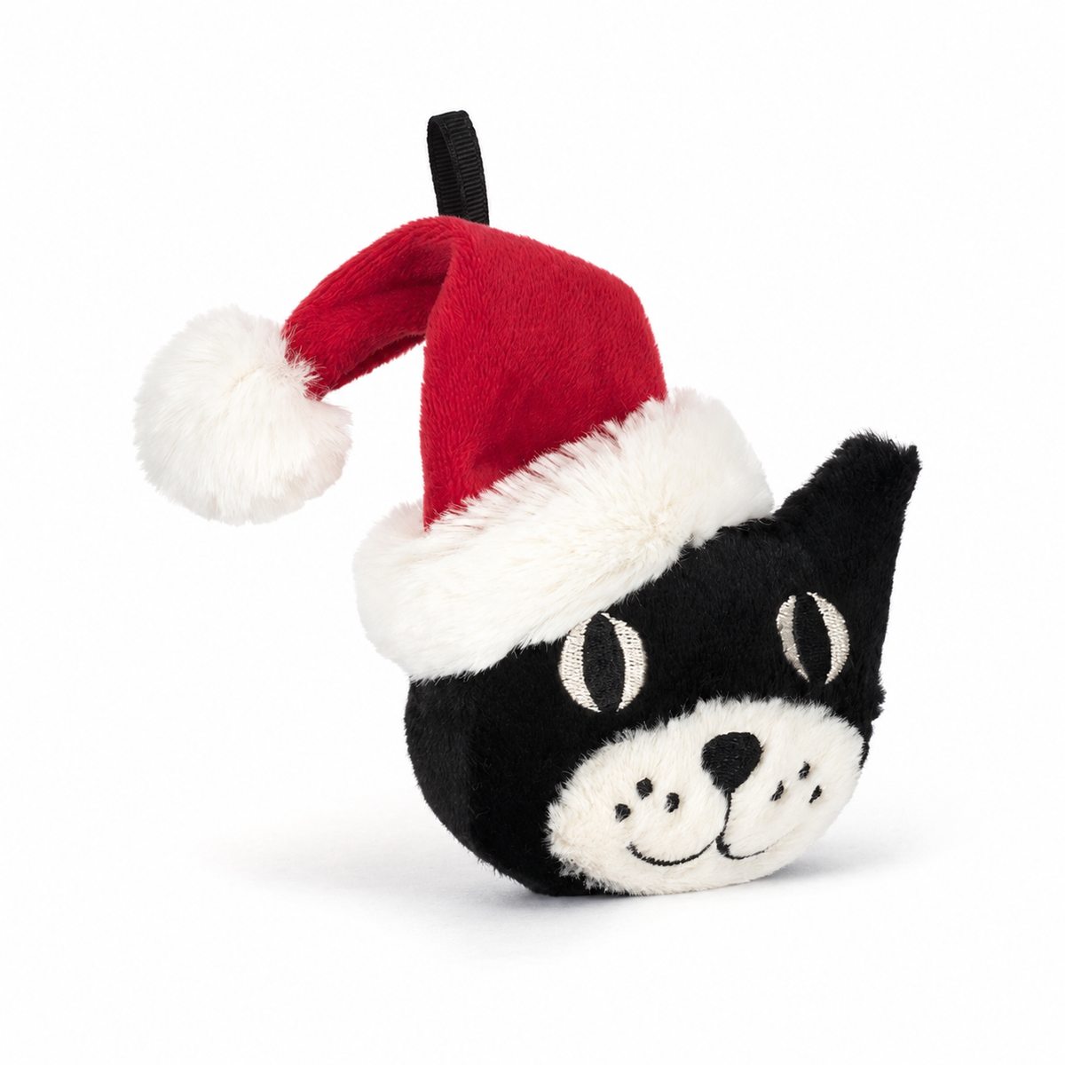 Christmas Lucky Cat Head Plush Toy – 13cm