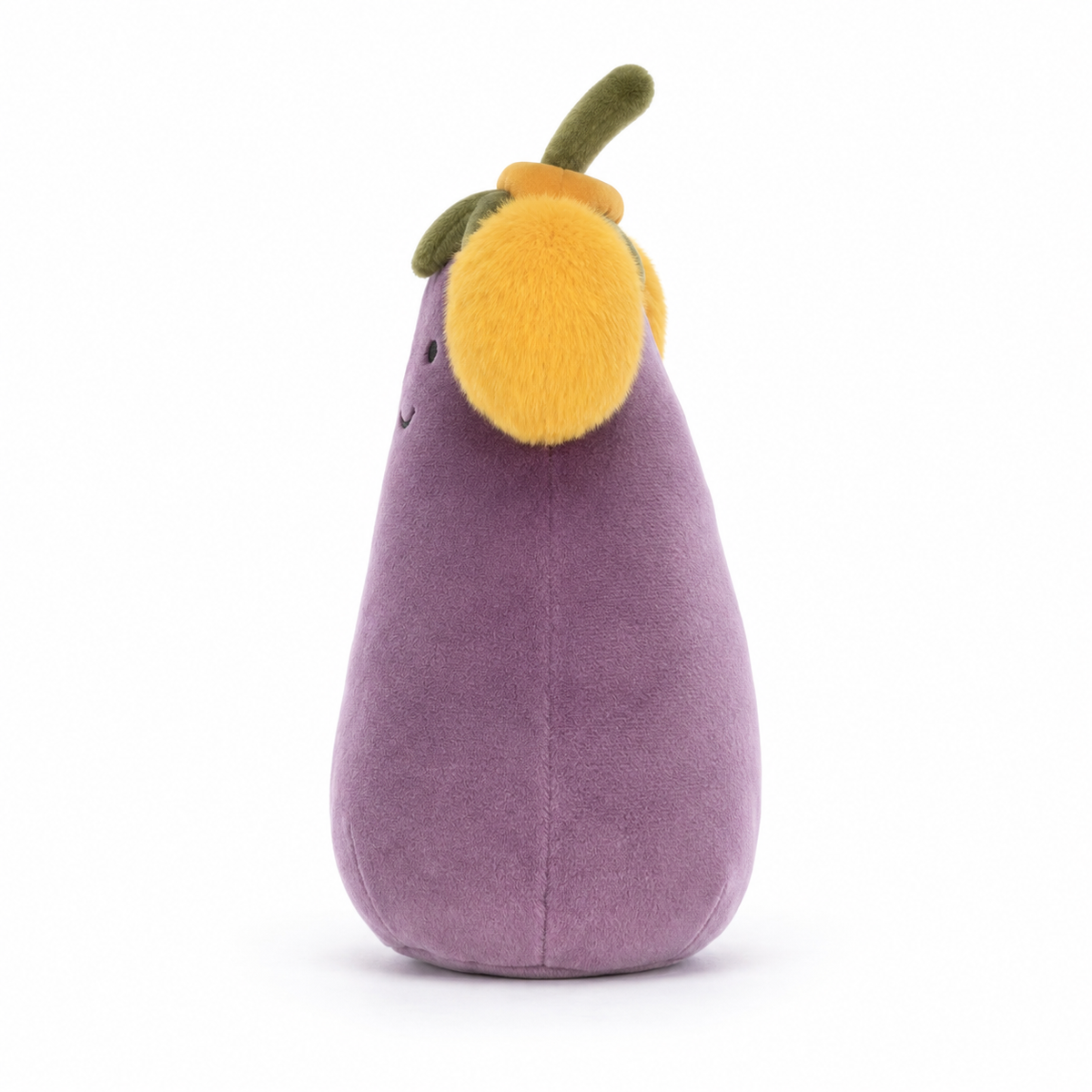 Yellow Earmuffs Eggplant Plush Toy – 17cm