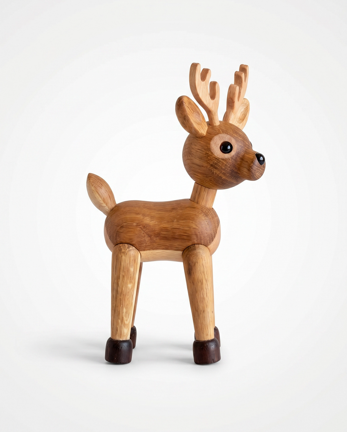 Wooden Deer Figure
