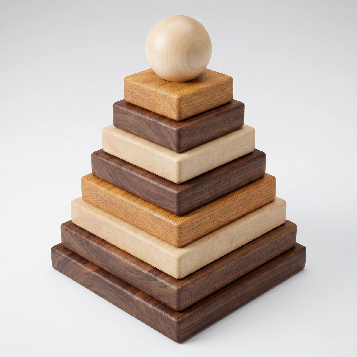Natural Square Pyramid Stacker